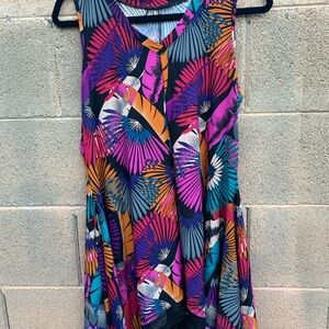 Vibrant Multicolor Sleeveless V-neck Top or Dress